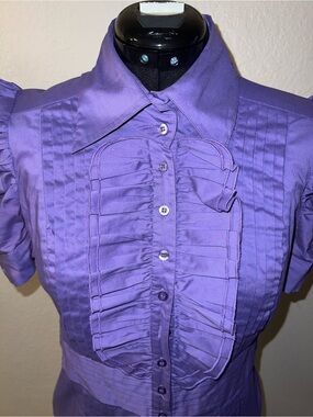 Vintage Y2K bebe purple ruffle blouse